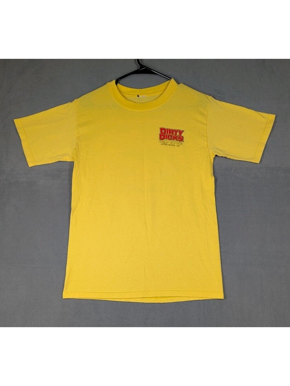 Dirty Dicks Mens Medium Yellow Crab House Outer Banks Graphic T Shirt Beach Tee